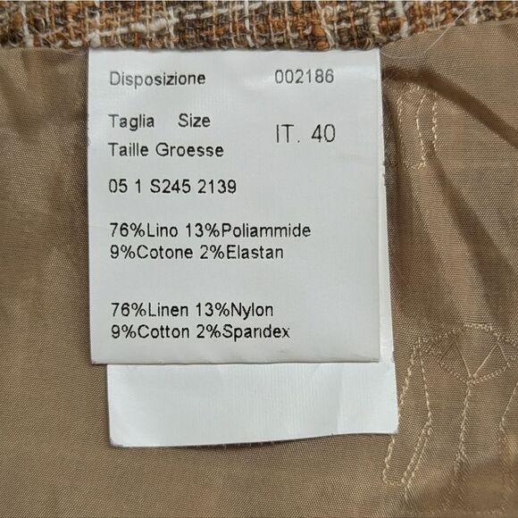 Piazza Sempione 4 Linen Italy Skirt Quiet Luxury Minimalist Preppy Coastal - Picture 3 of 9